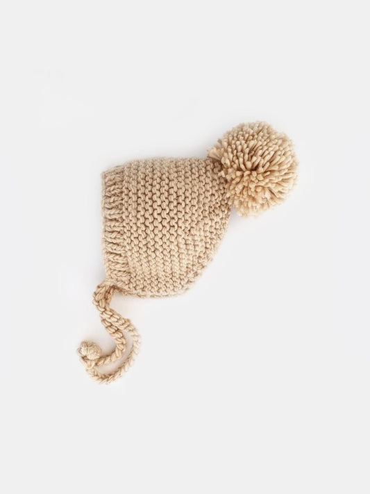 Knit Pom Pom Bonnet